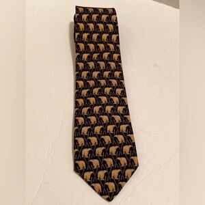 Men’s Brooks Brothers MAKERS Neck Tie Polar Bears & Skis 100% Silk Blue